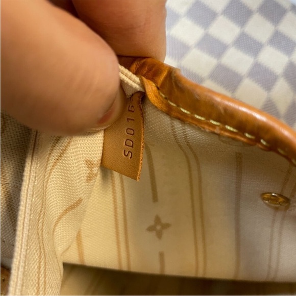 AUTHENTIC LOUIS VUITTON DAMIER AZURE NEVERFULL MM BAG - Picture 9 of 12